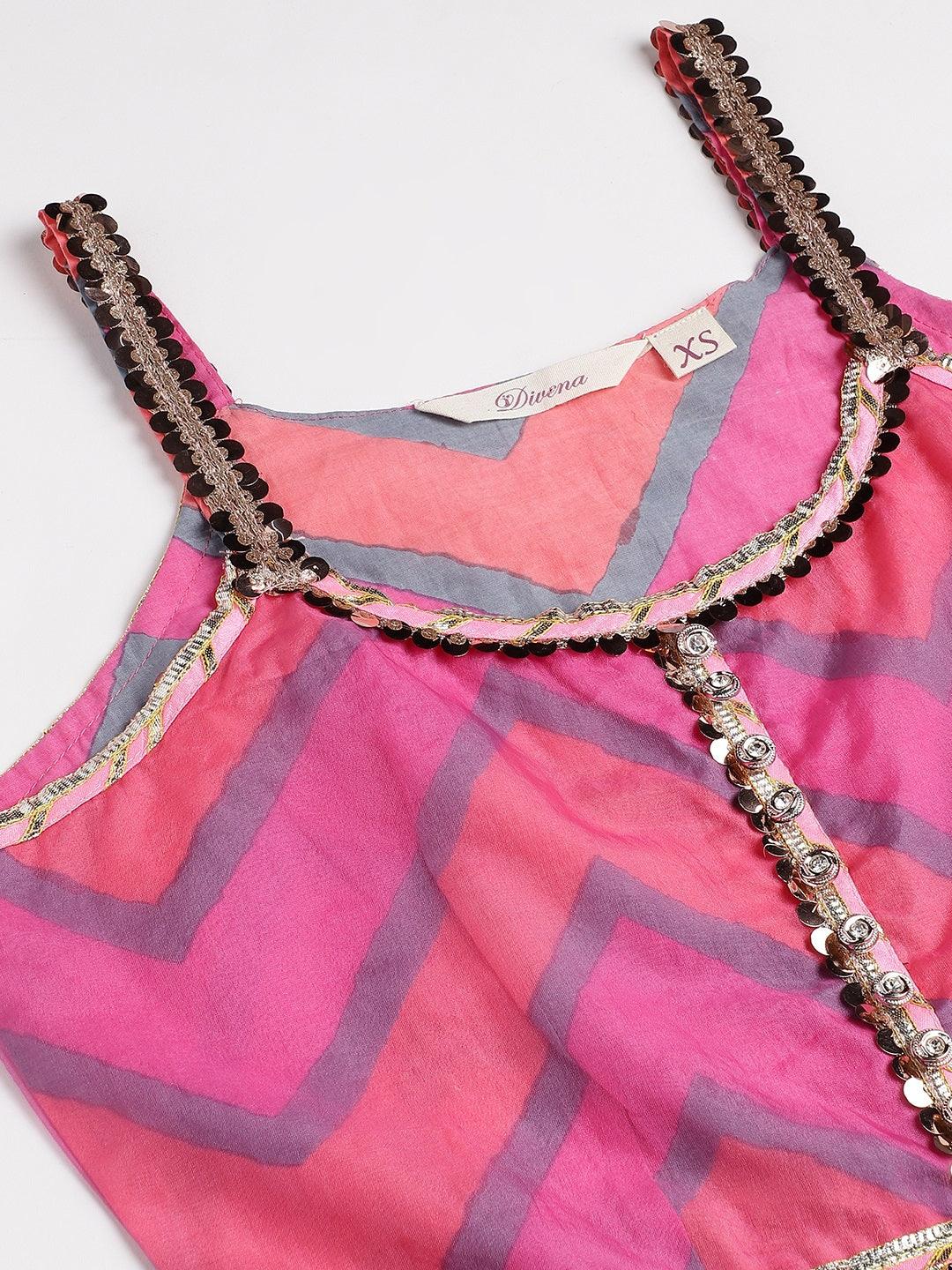  Turquoise Blue Cotton Sleeves less Anarkali Sharara set with Dupatta -  world