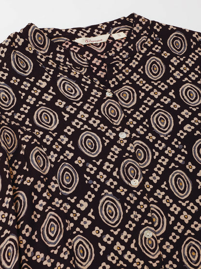 Black Asymetric Printed  top
