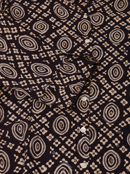 Black Asymetric Printed  top
