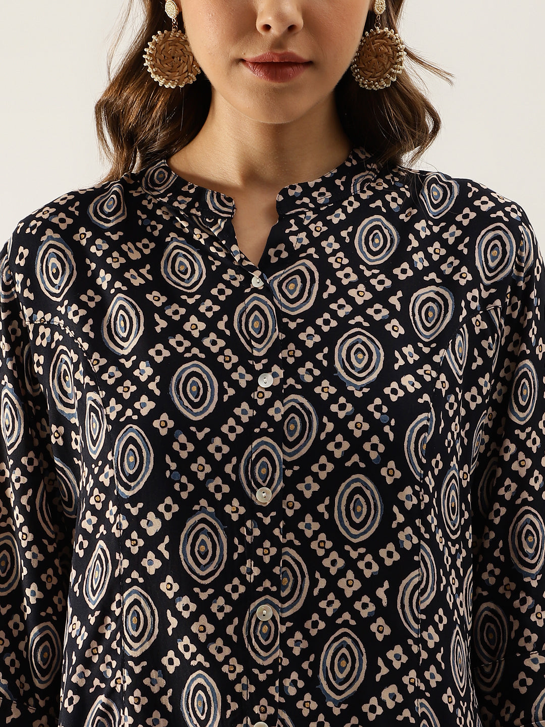 Black Asymetric Printed  top