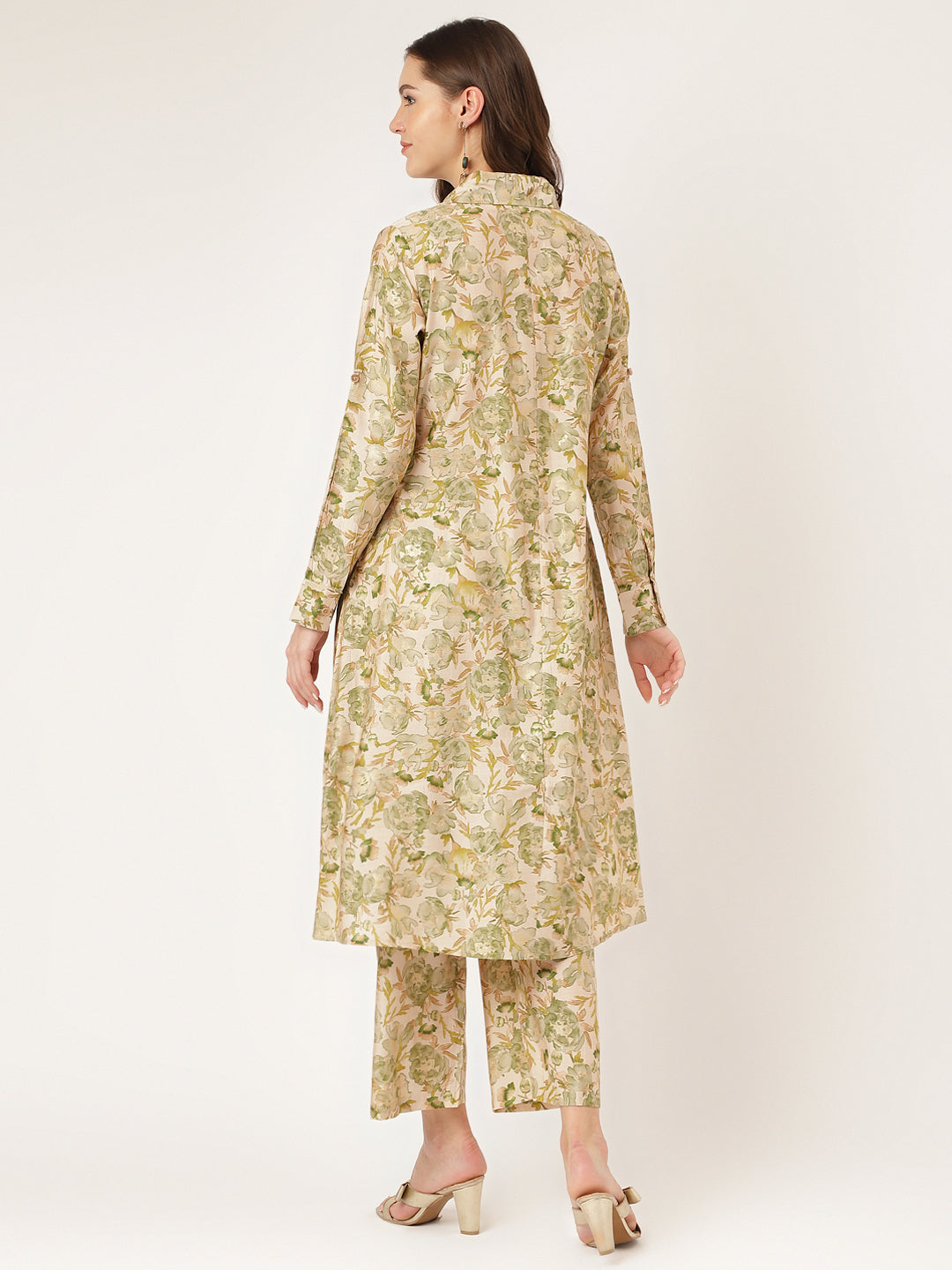 Green Foil Printed Chanderi Co-ord Set