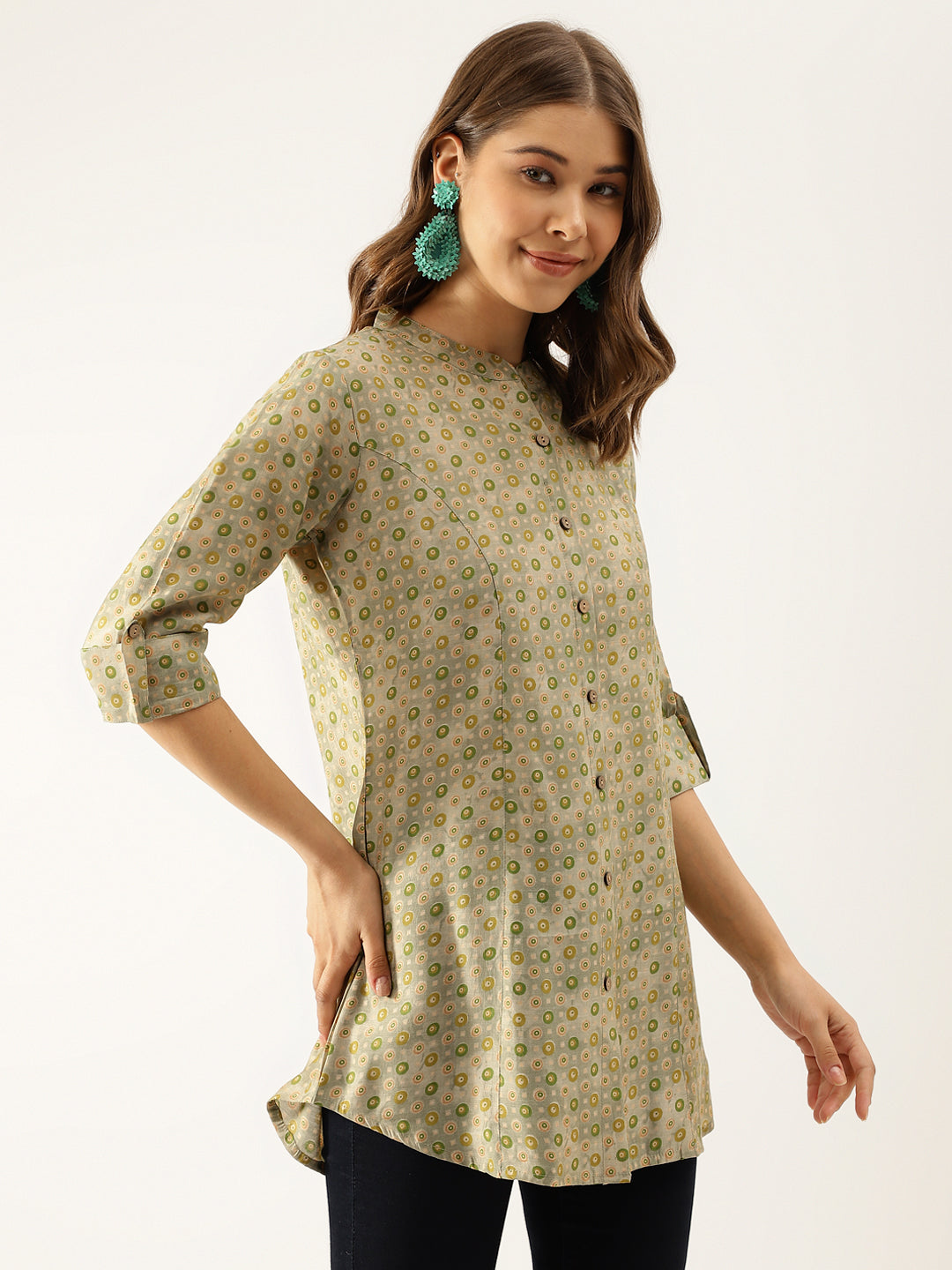 Green Floral Printed Top