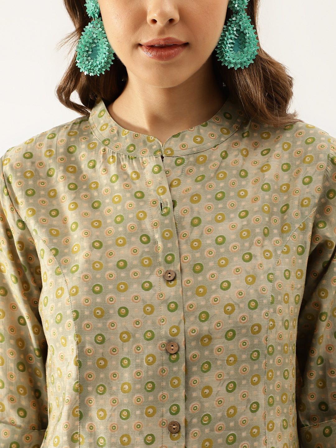 Green Floral Printed Top
