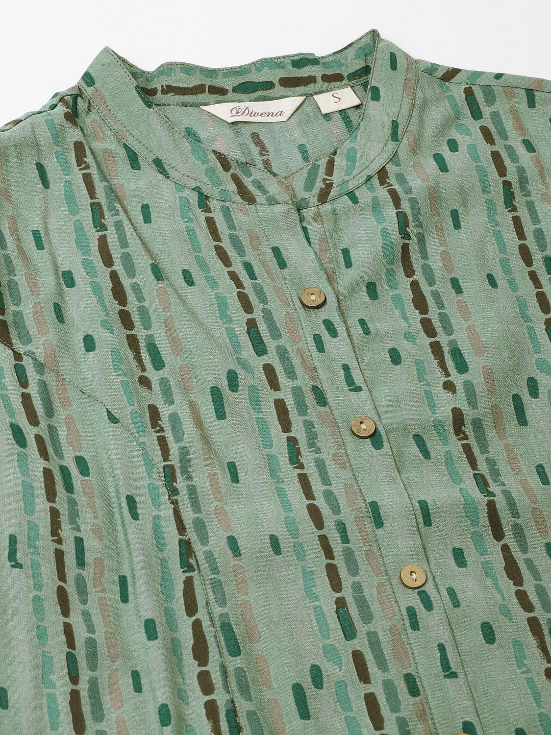 Green Printed Modal Chanderi Regular Fit Top
