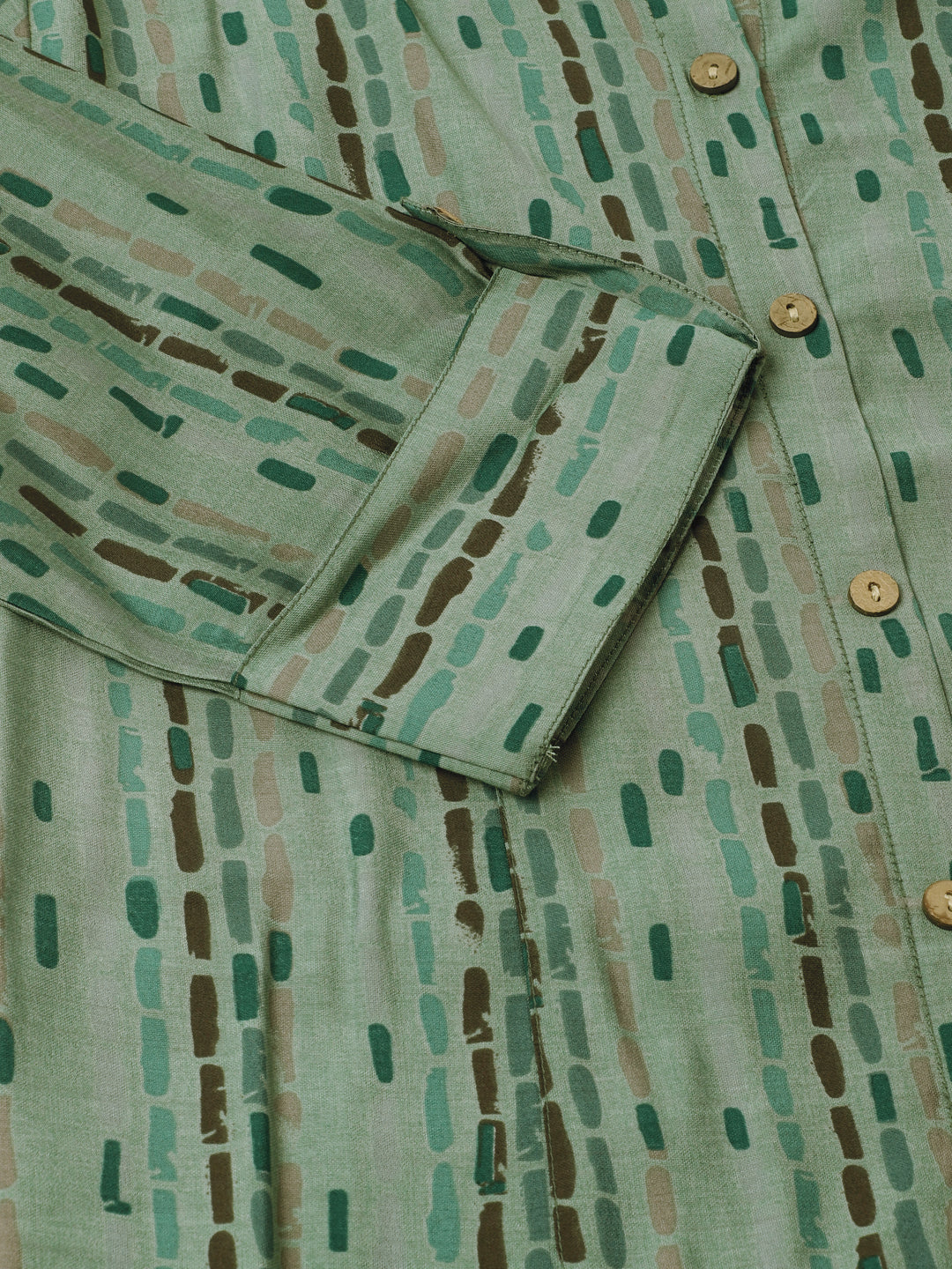 Green Printed Modal Chanderi Regular Fit Top