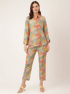 Multi Color Quirky Print Muslin Co-ord Set