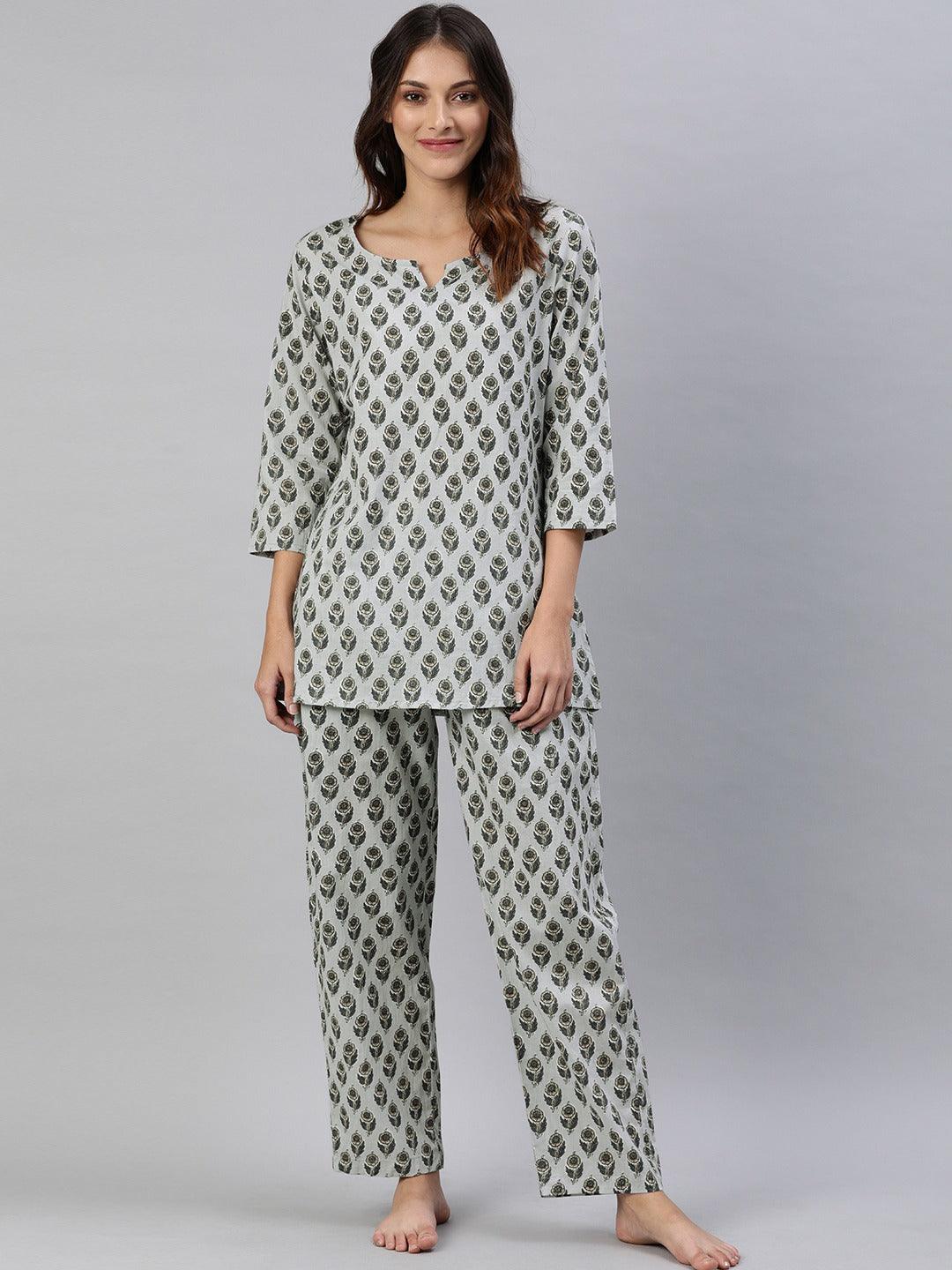  Grey Color Cotton Loungewear/Nightwear -  world