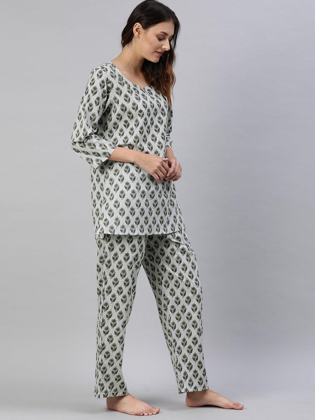  Grey Color Cotton Loungewear/Nightwear -  world