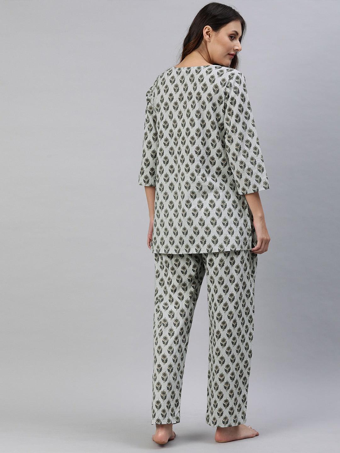 Grey Color Cotton Loungewear/Nightwear -  world