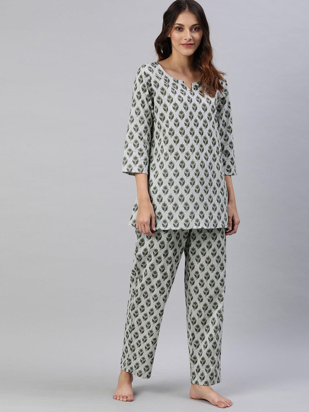  Grey Color Cotton Loungewear/Nightwear -  world