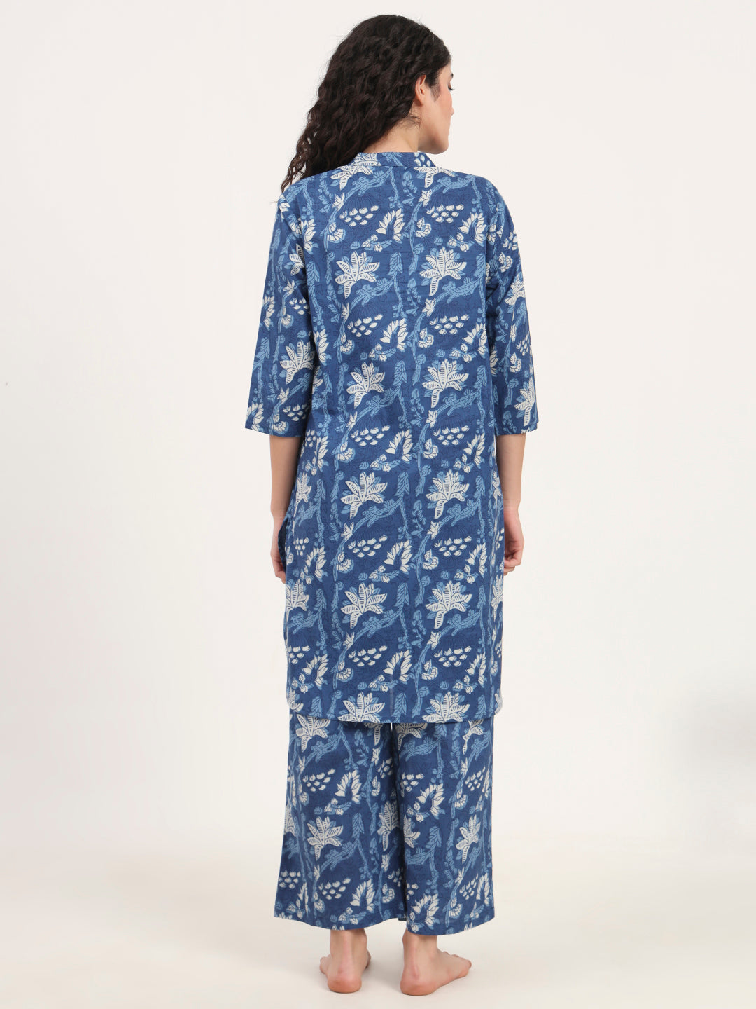 Indigo Blue cotton Night Suit Set for women