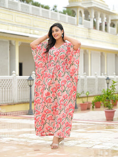 Pink Cotton Kaftaan Dress