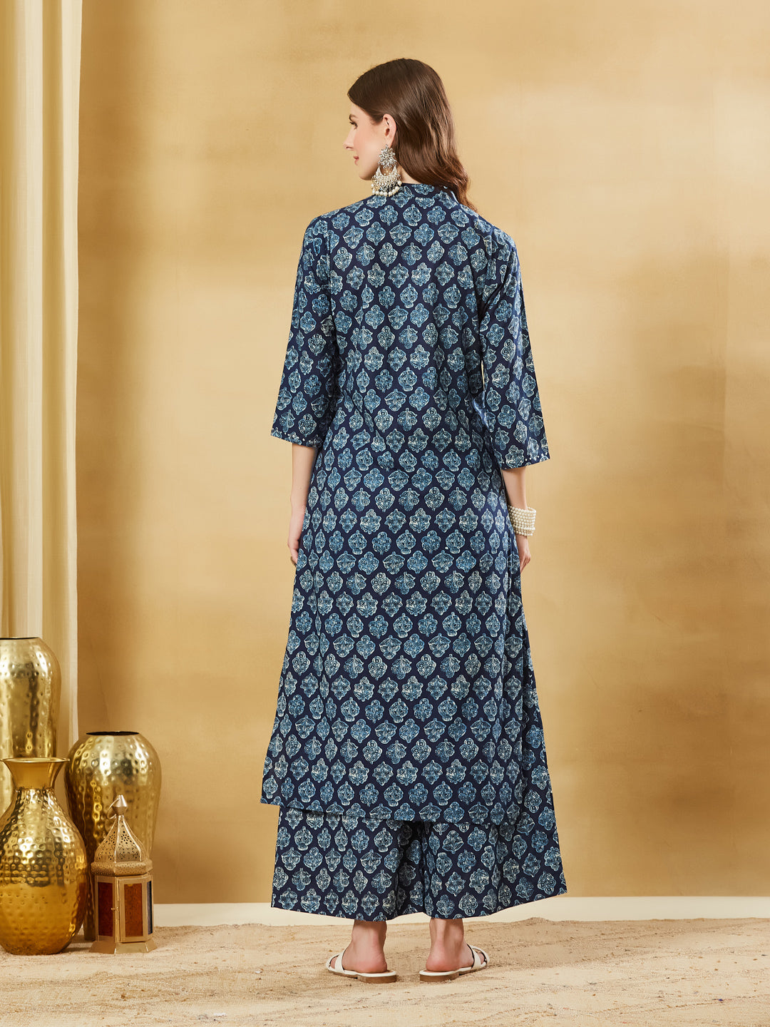 Blue Cotton Kurta Palazzo sets