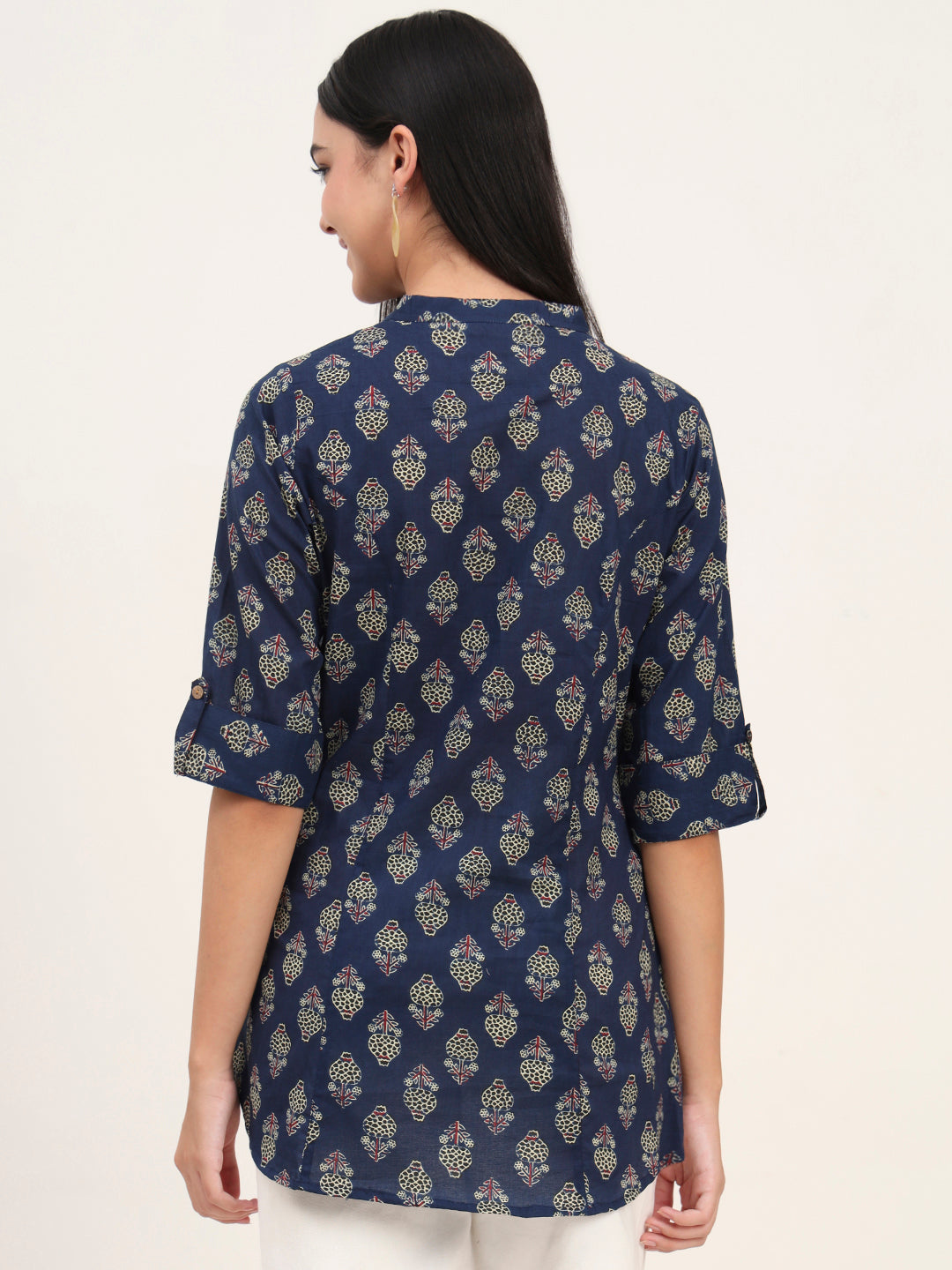 Navy Blue Cotton A-Line top