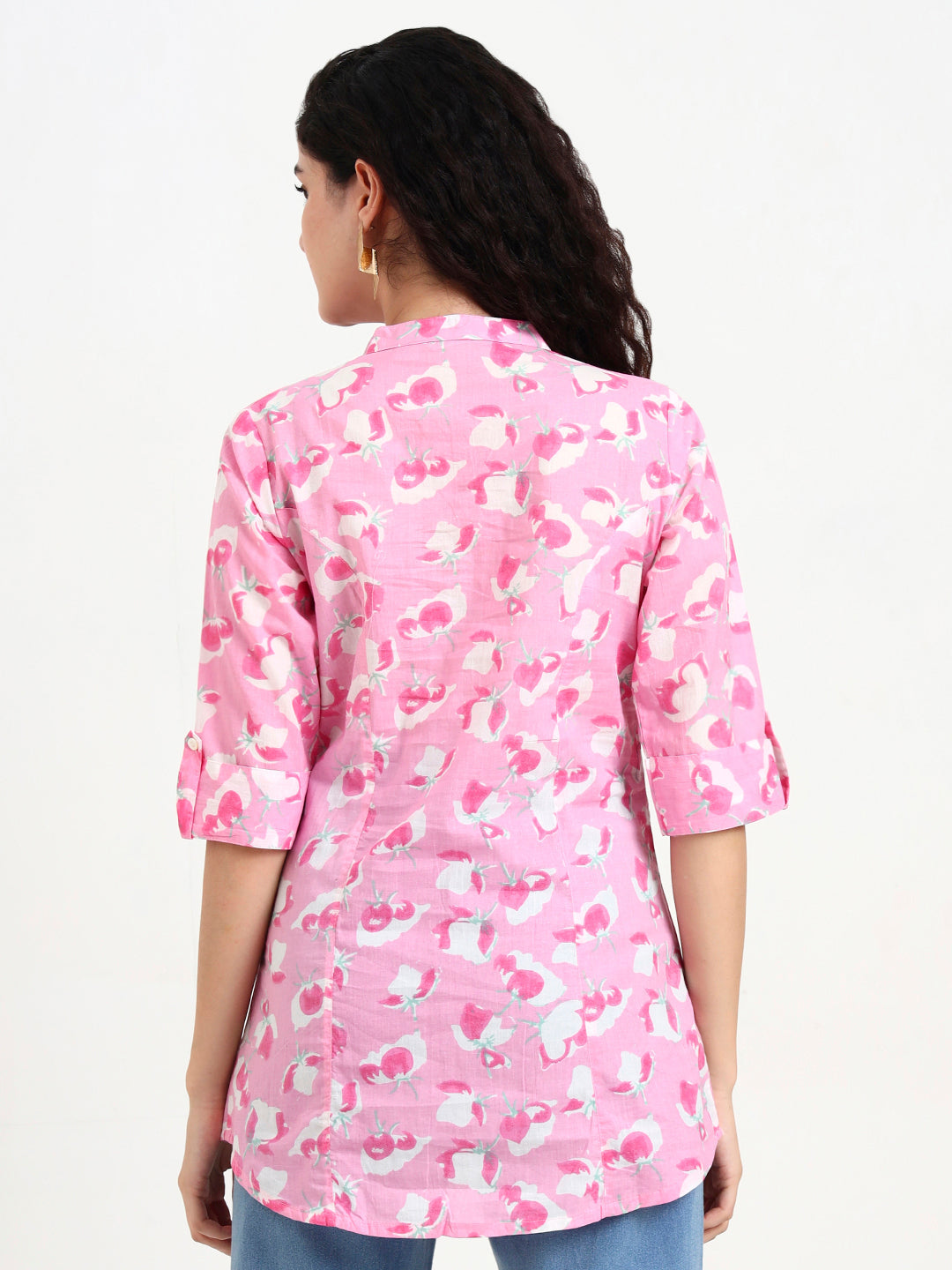 Pink Floral Print Cotton Top