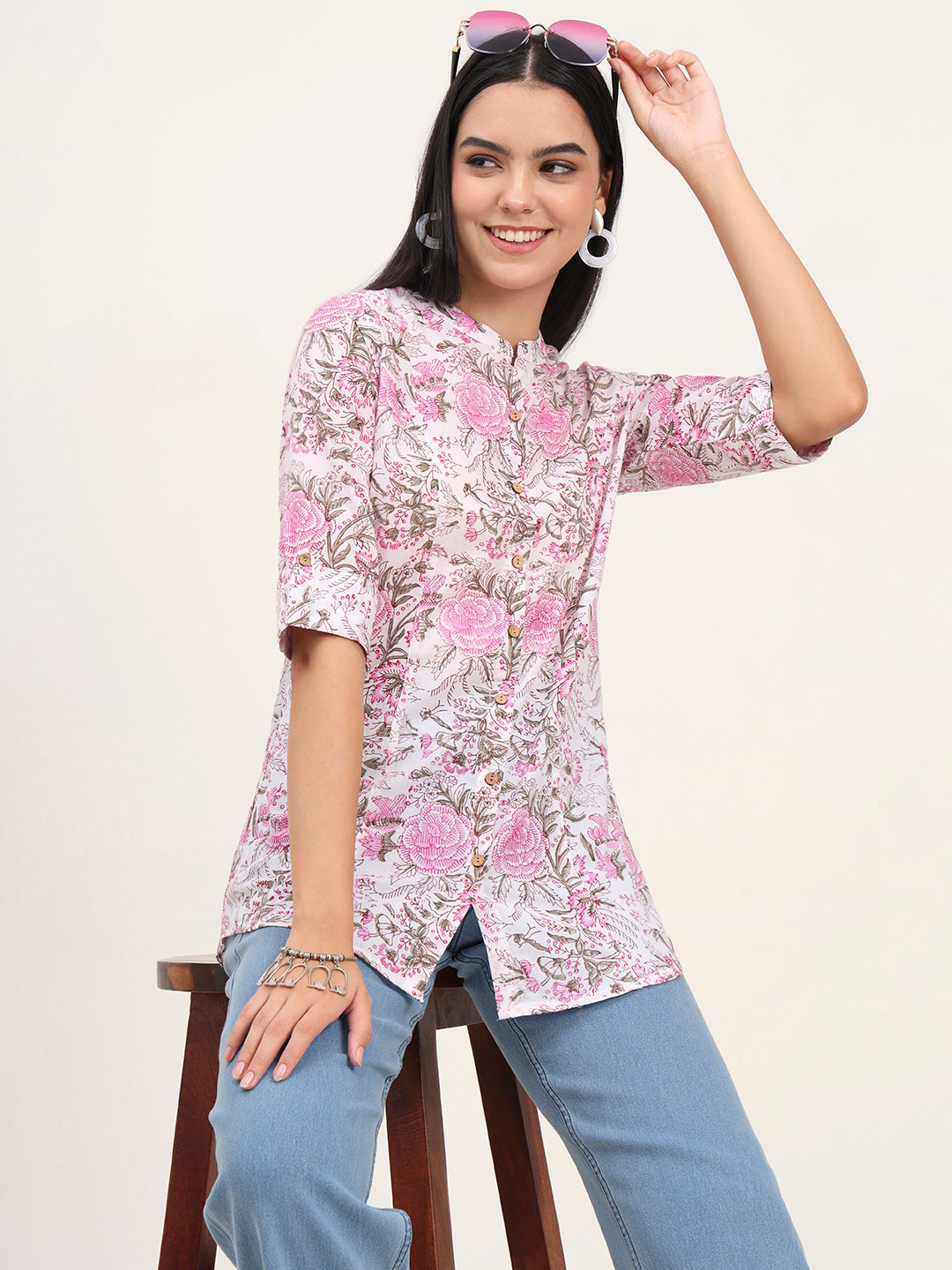 White Cotton A-Line top