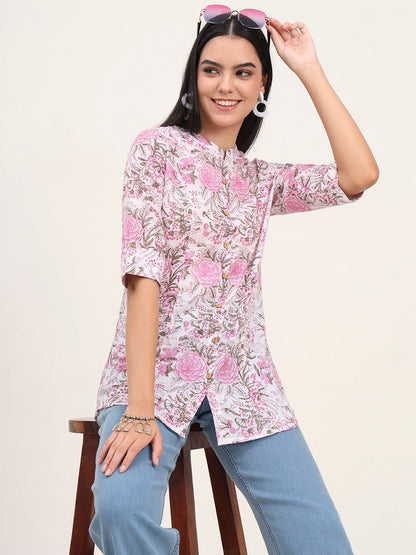 White Cotton A-Line top