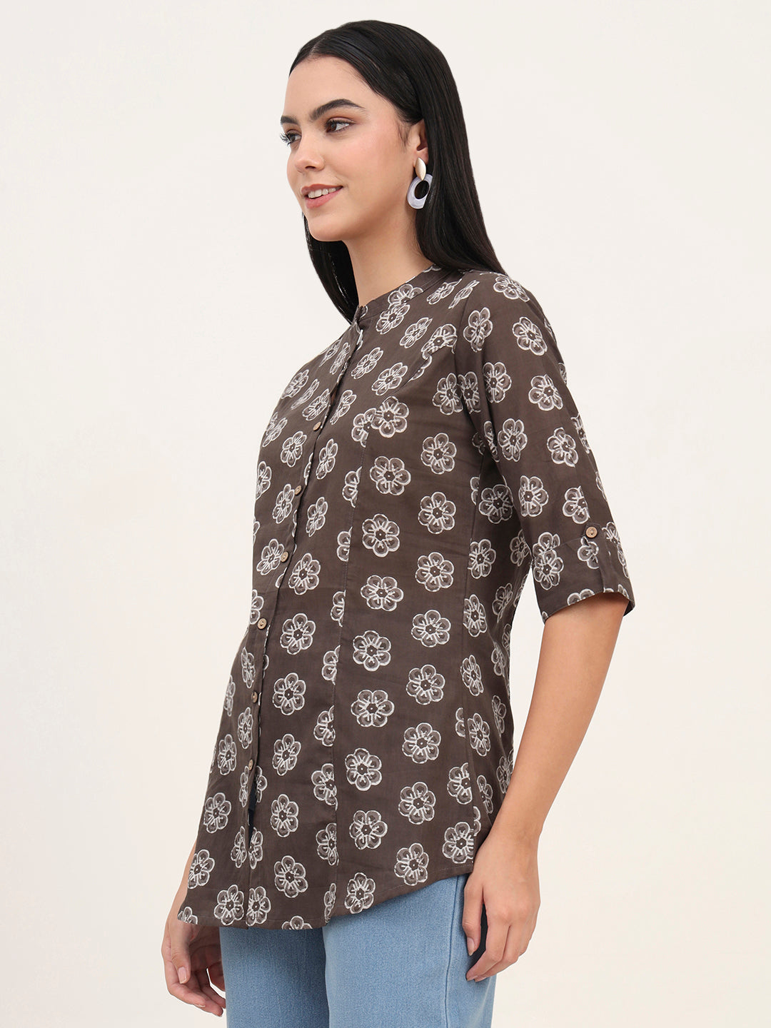 Grey Cotton A-Line top