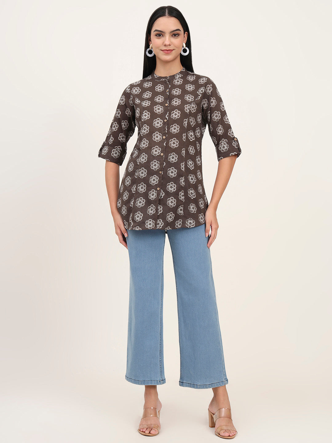 Grey Cotton A-Line top
