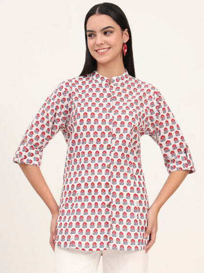 White Cotton A-Line top