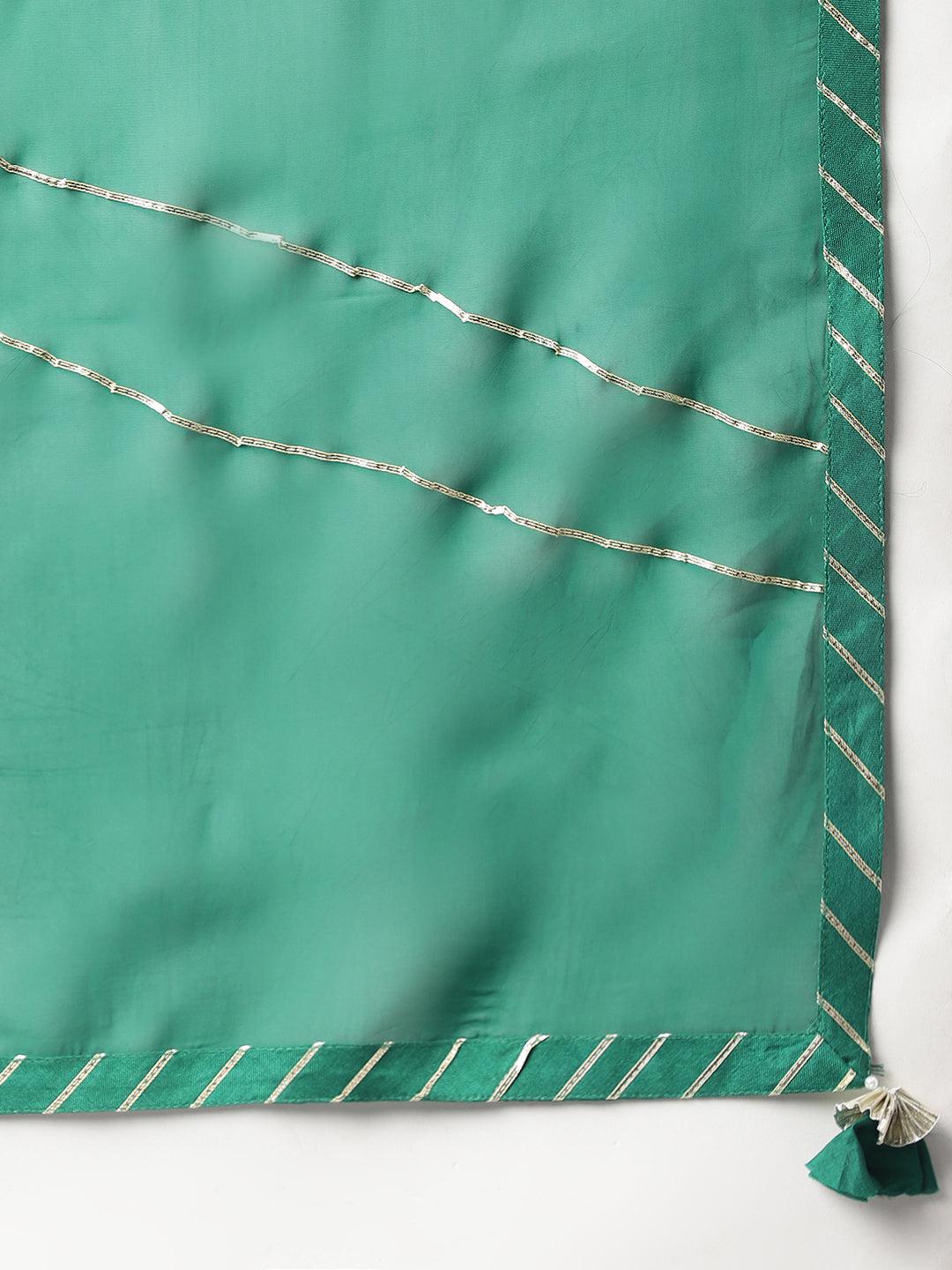  Green uppada silk Hand embroidery Kurta Sharara with Organza dupatta -  world