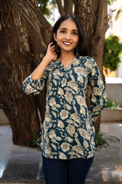 Moonsoon Flora Kurti - Blue