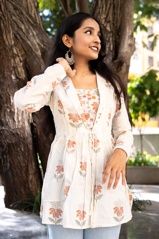 Sunrise Meadow Jacket Peplum Kurti