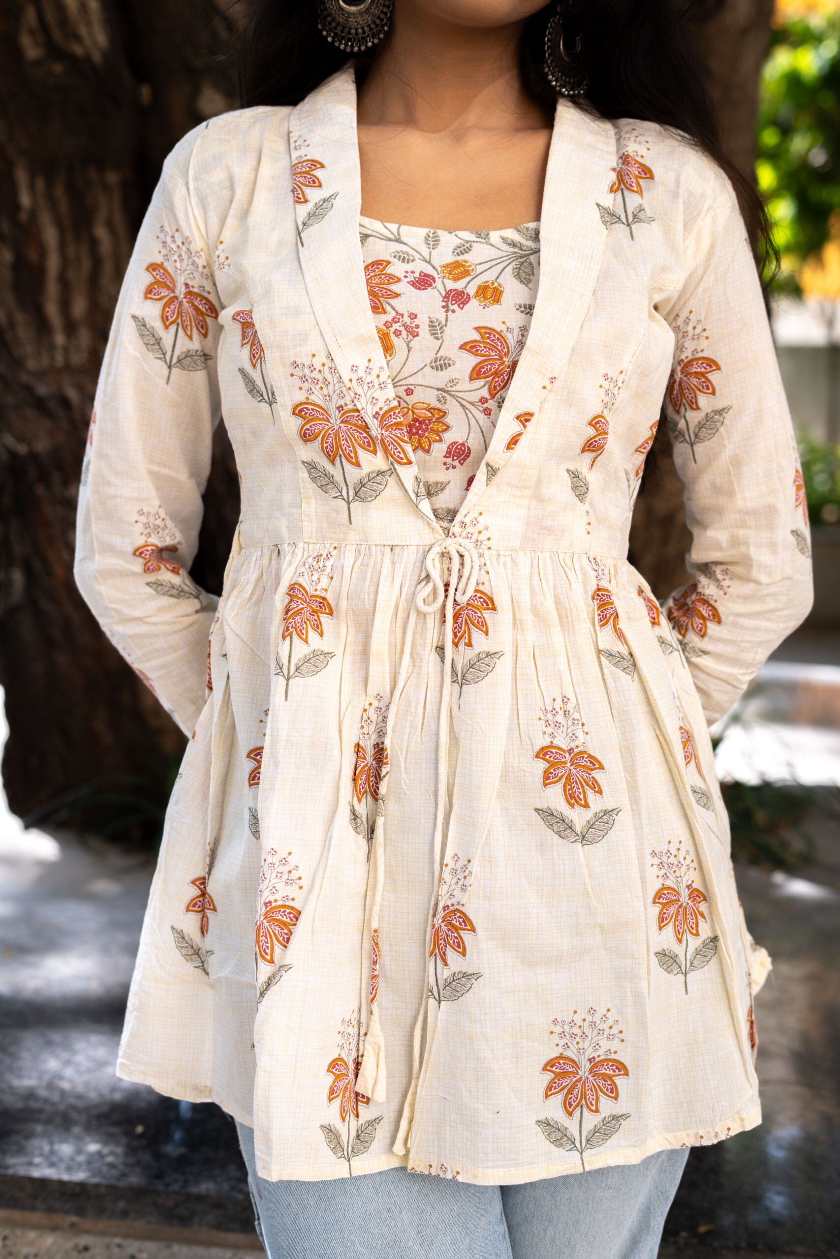 Sunrise Meadow Jacket Peplum Kurti