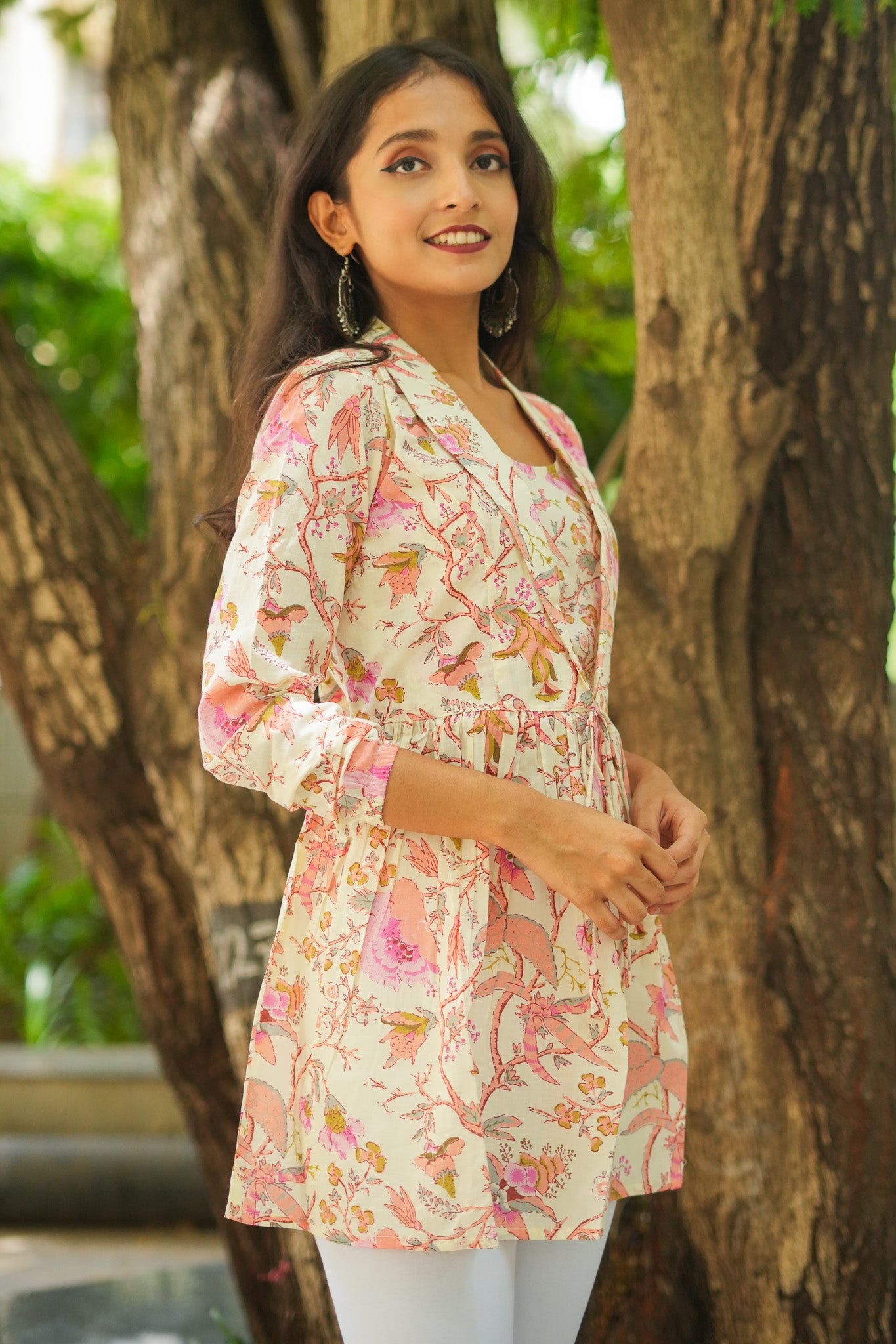 Pastel Meadow Jacket Peplum Kurti