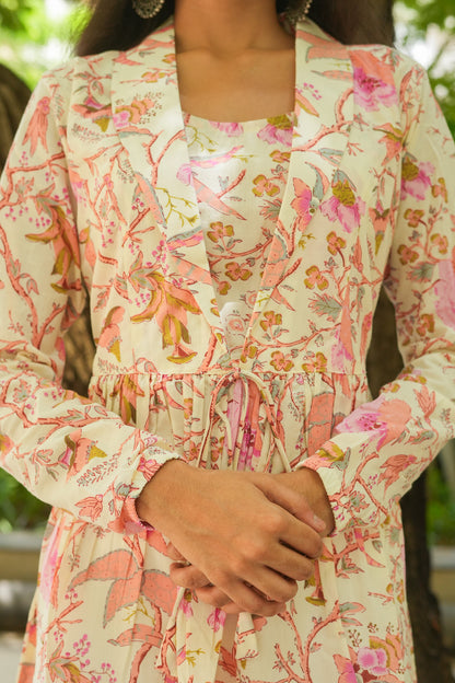 Pastel Meadow Jacket Peplum Kurti