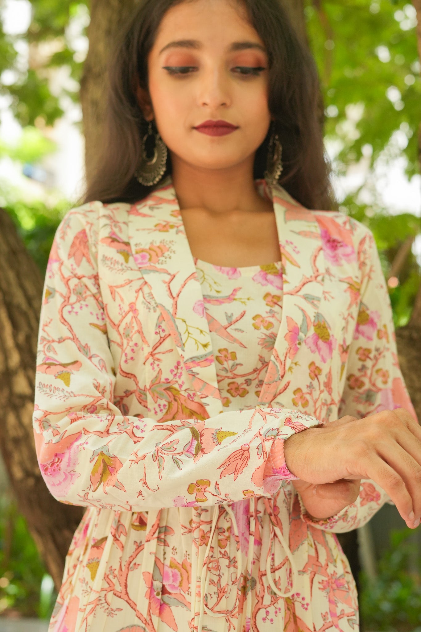 Pastel Meadow Jacket Peplum Kurti