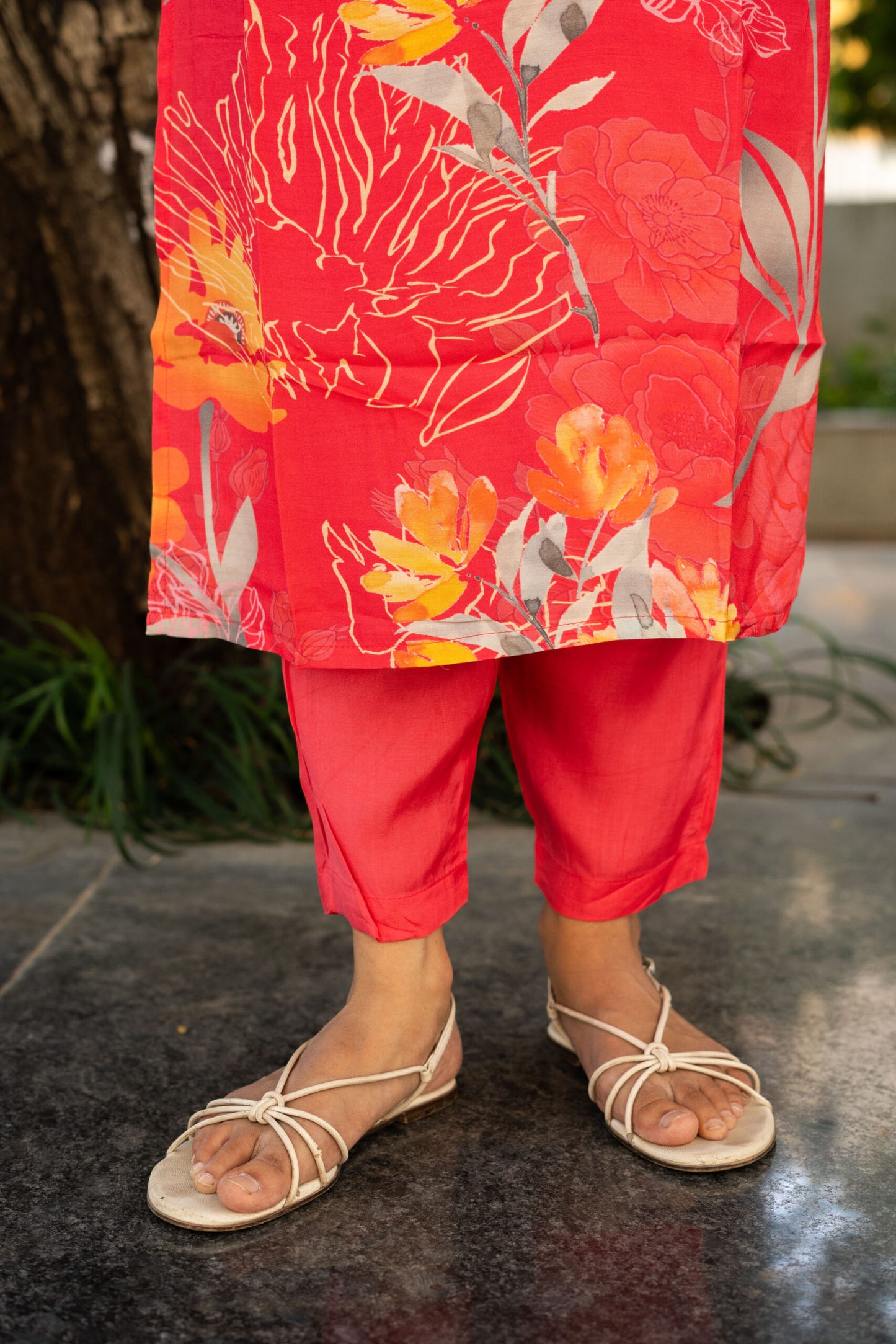 Vivid Pink Floral Fantasy Kurta Set With Dupatta