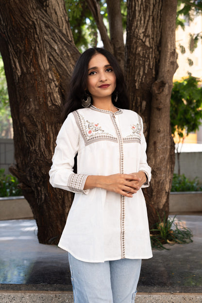 Sunlit Garden Embroidered Kurti