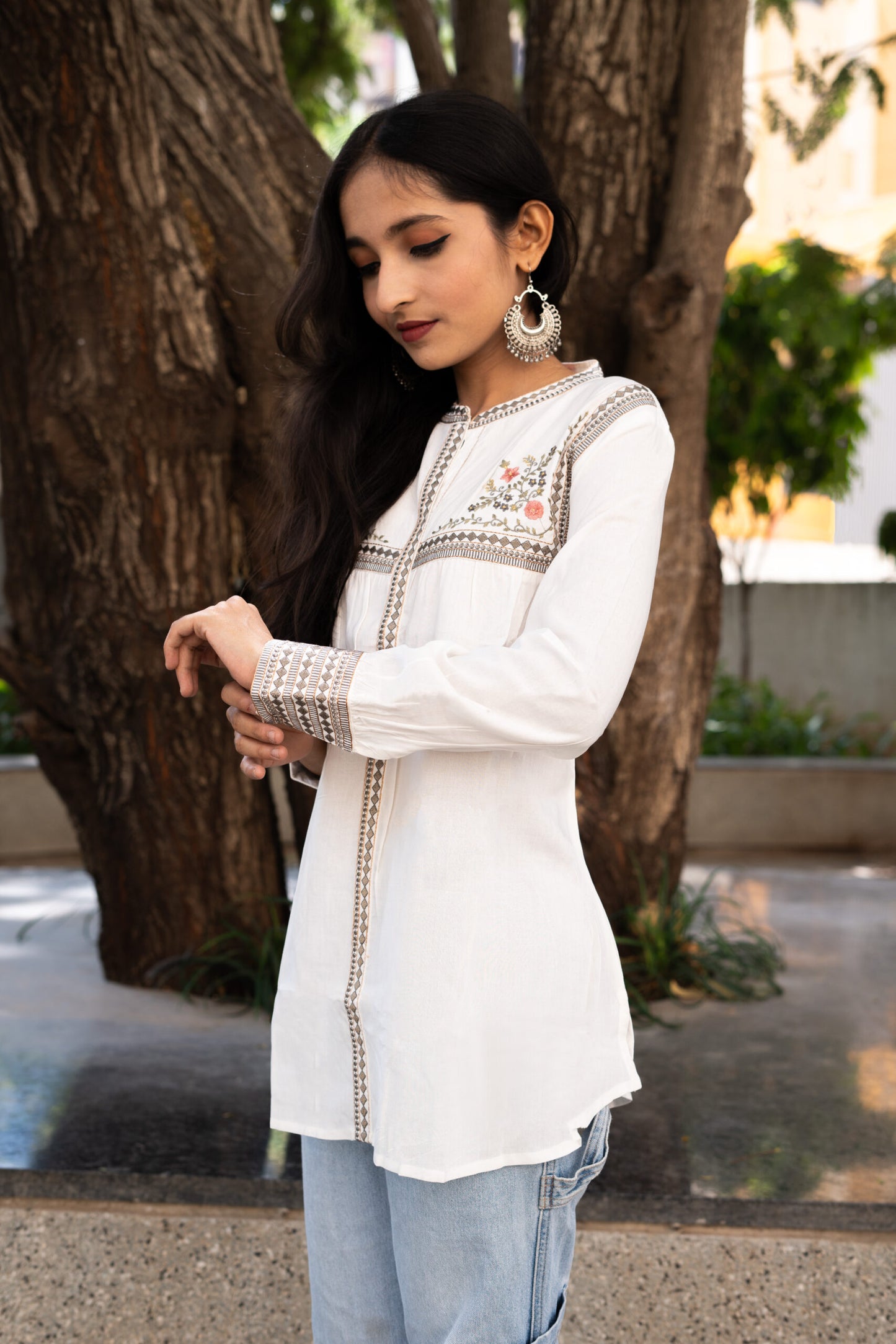 Sunlit Garden Embroidered Kurti