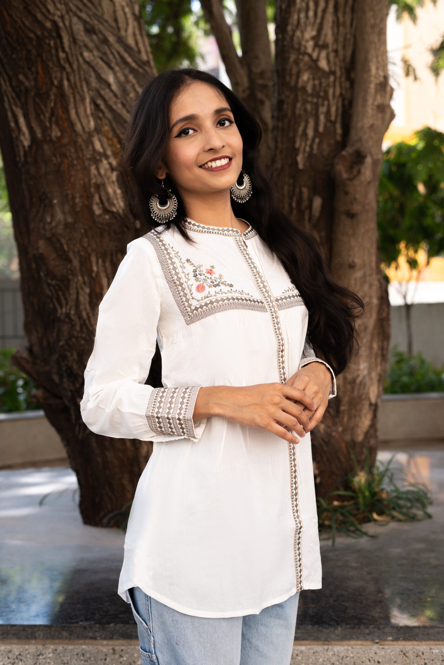 Sunlit Garden Embroidered Kurti