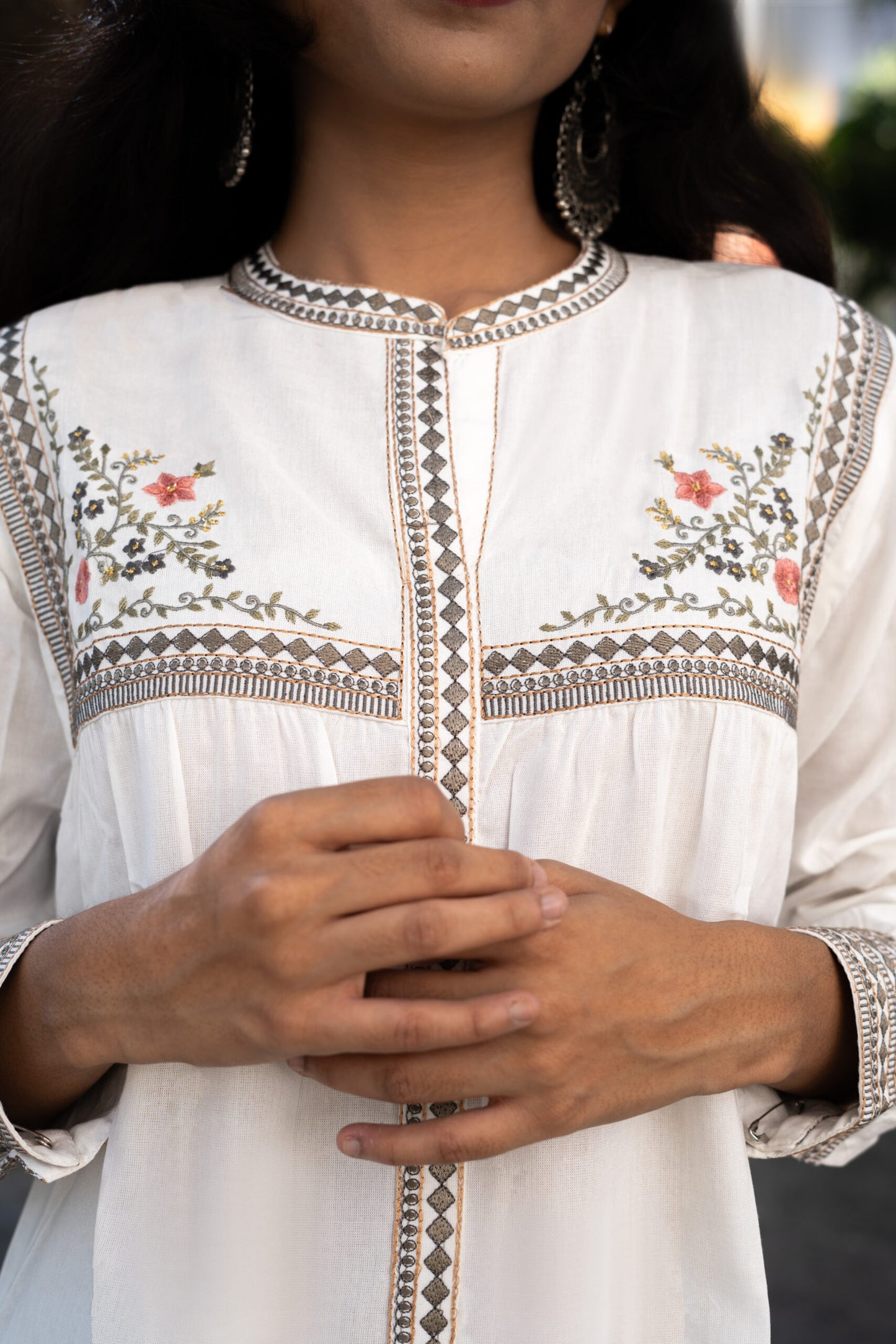 Sunlit Garden Embroidered Kurti