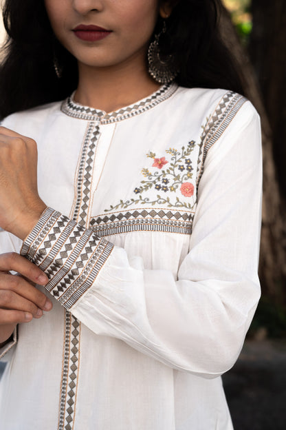 Sunlit Garden Embroidered Kurti