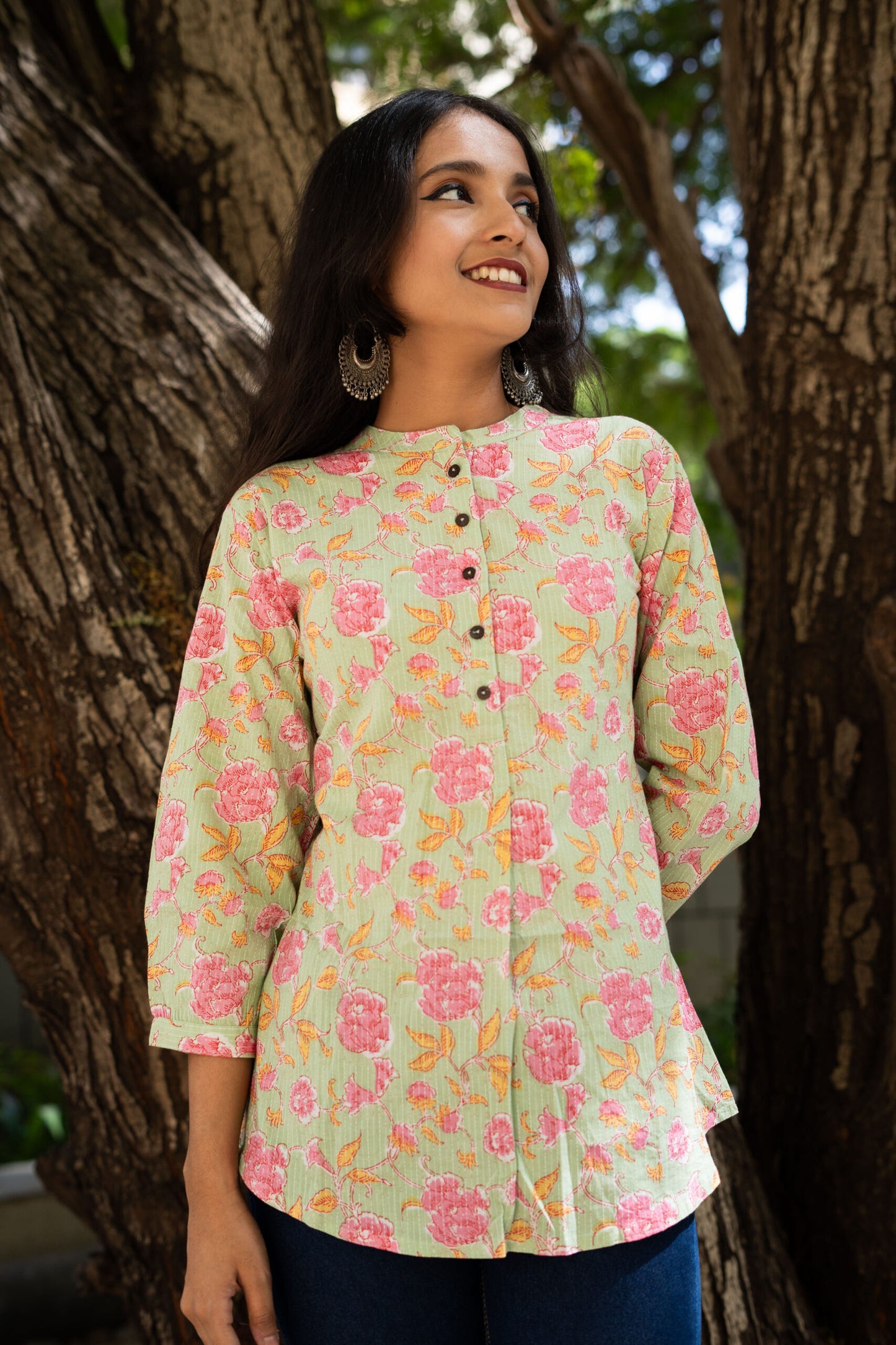 Minty Bloom Straight Kurti