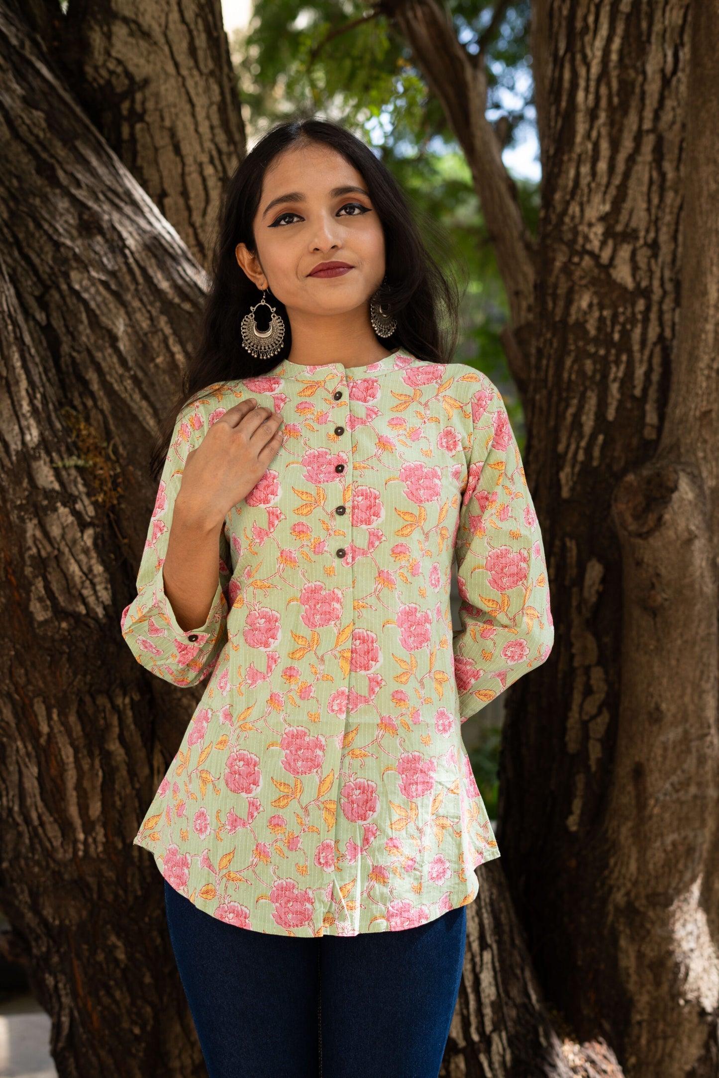 Minty Bloom Straight Kurti