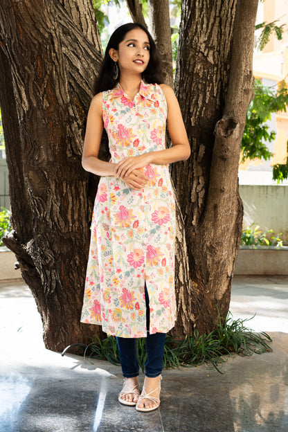 Spring Florals Printed Kurti