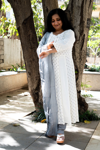 Moonlit Anarkali Kurta Set With Dupatta