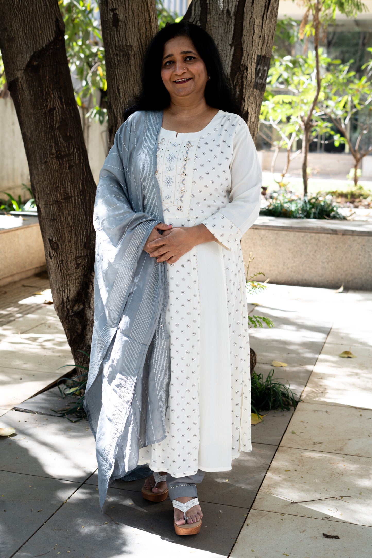 Moonlit Anarkali Kurta Set With Dupatta