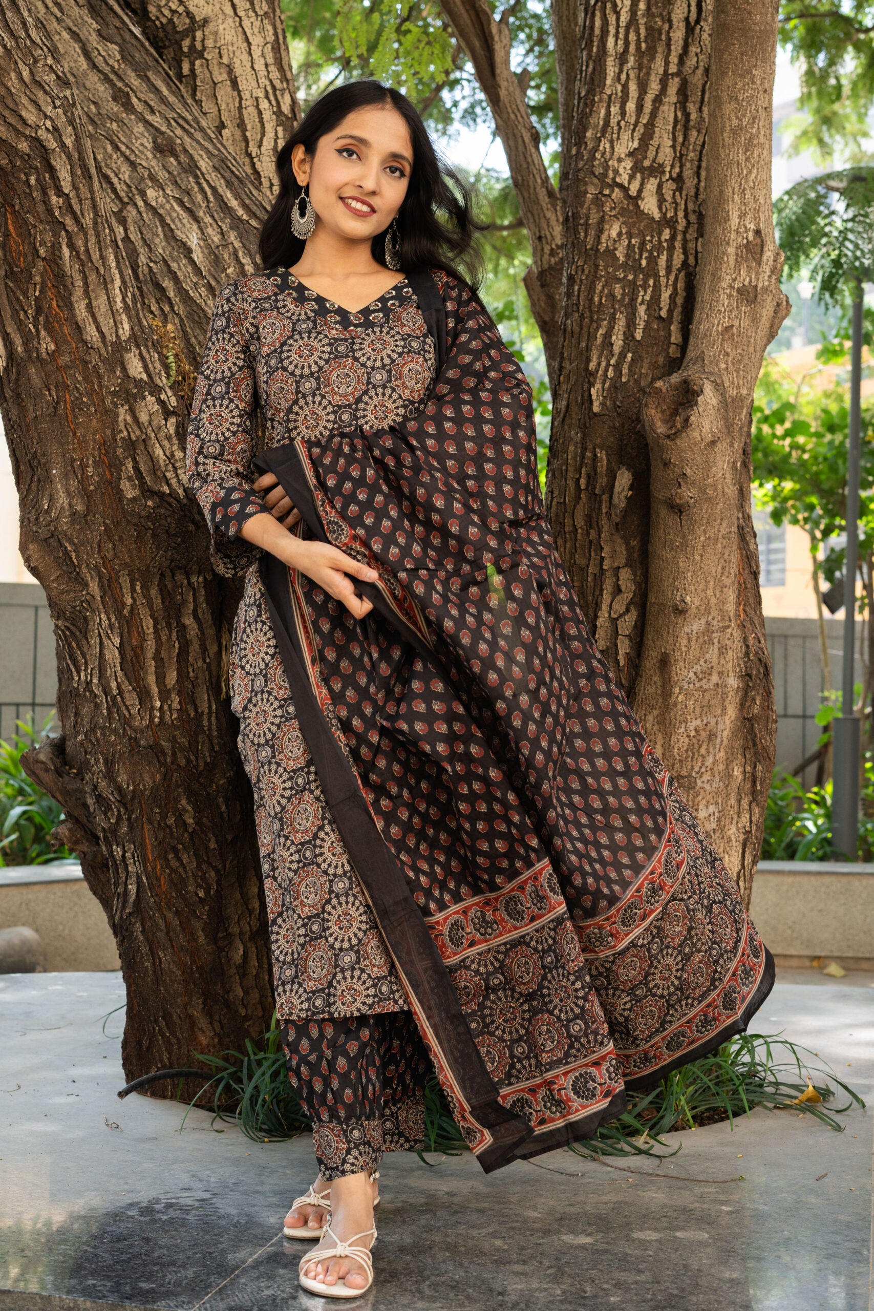 Midnight Kaleidoscope Straight Kurta Set With Dupatta