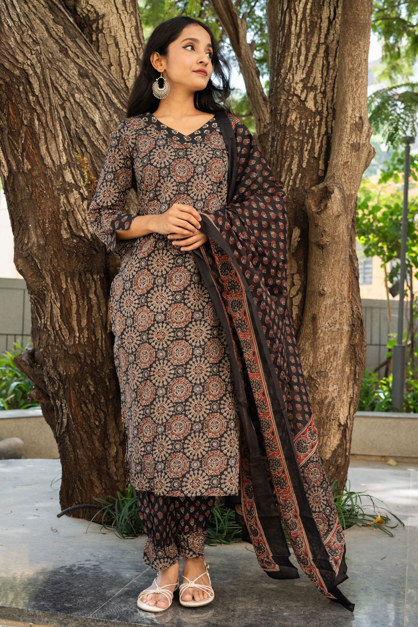 Midnight Kaleidoscope Straight Kurta Set With Dupatta