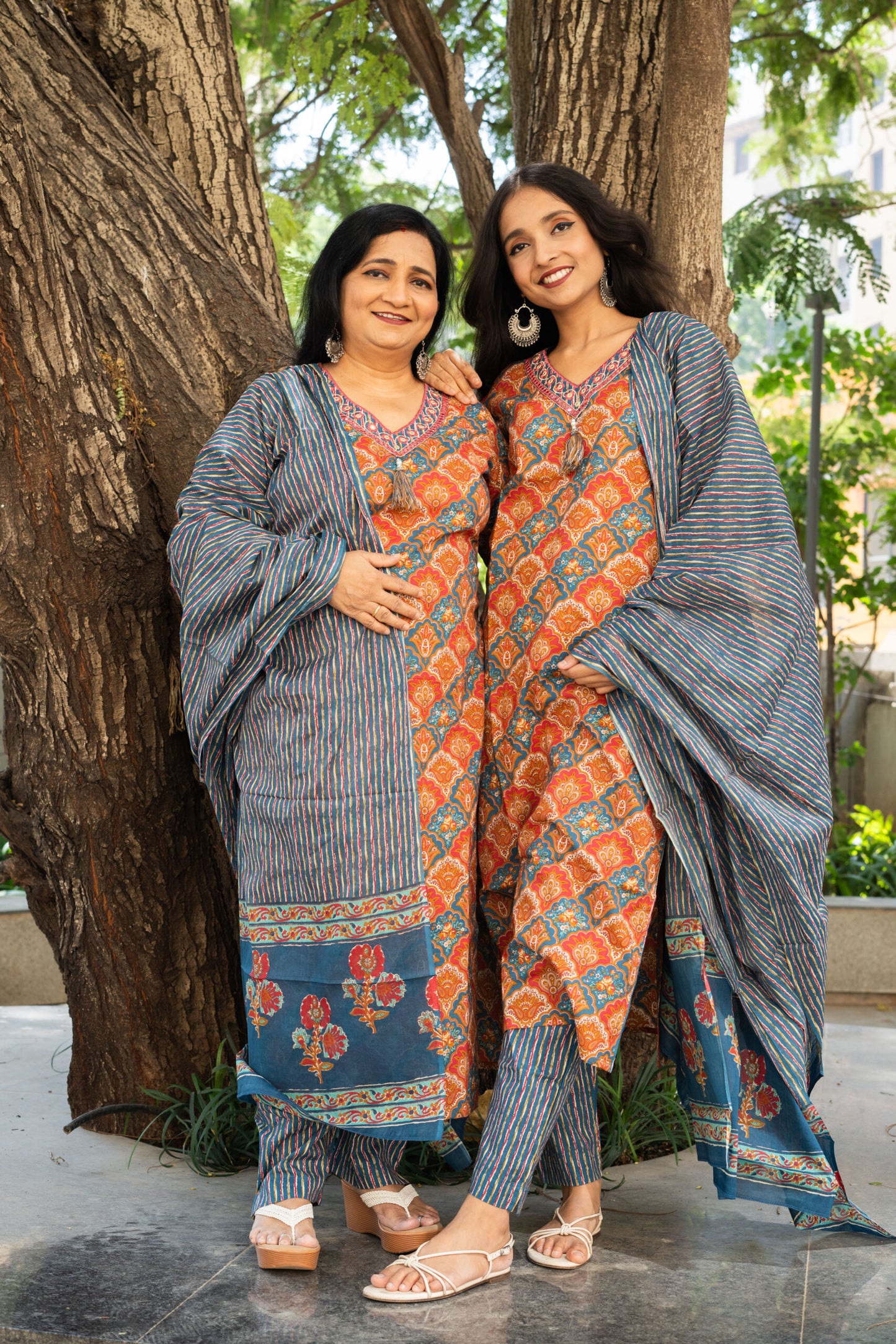 Indian Carnival Straight Kurta Set With Dupatta