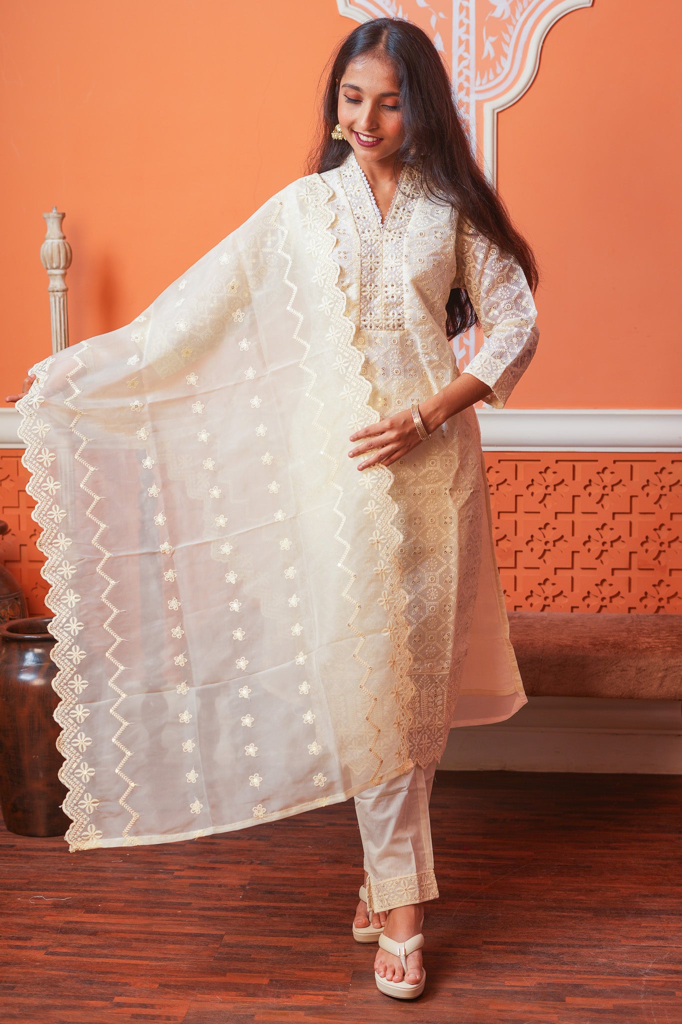 Pearl Elegance Kurta Set With Dupatta