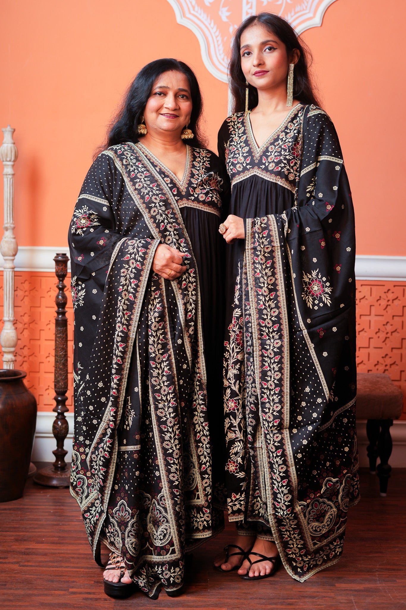 Mystic Majesty Kurta Set With Dupatta - Black