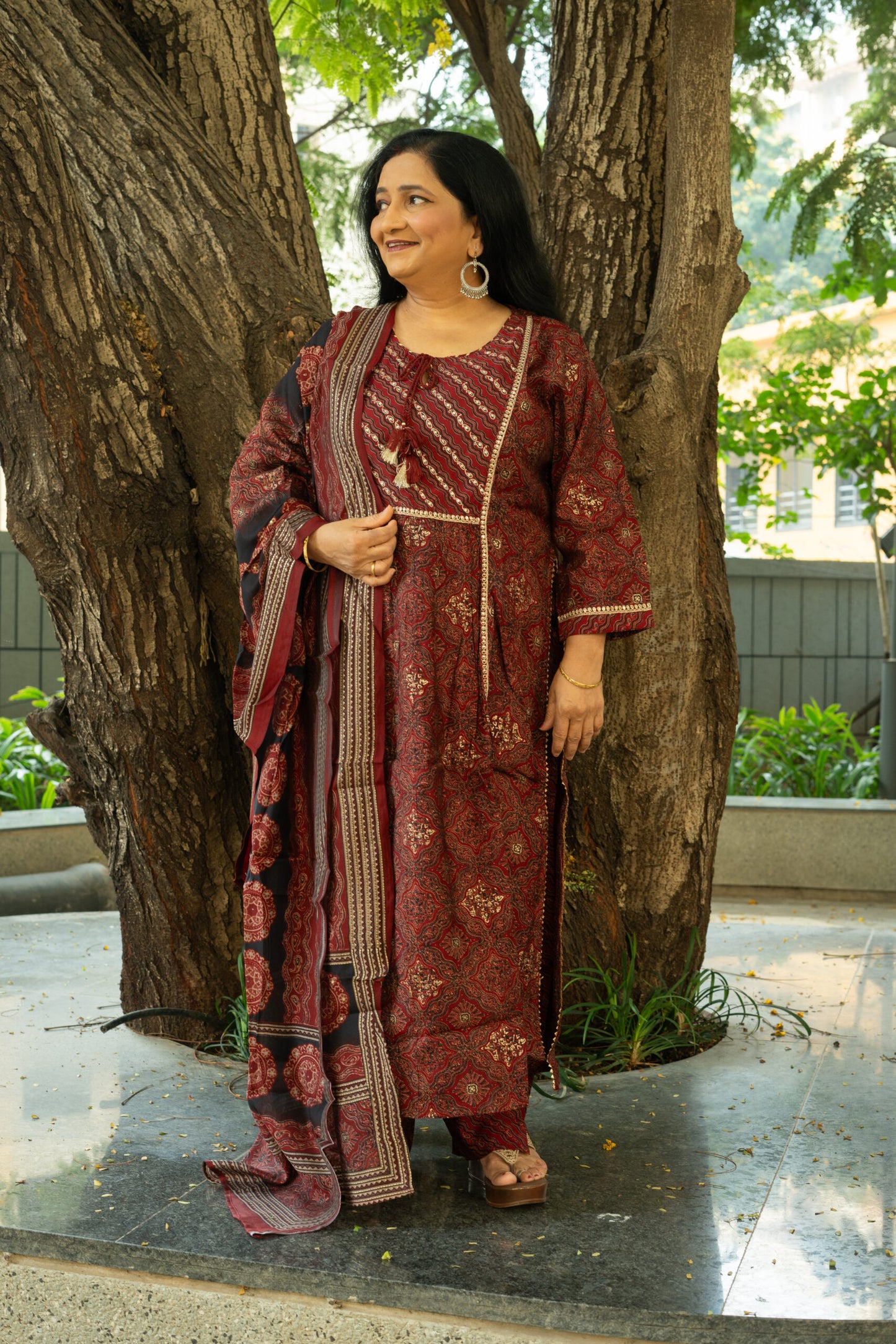 Rusty Regalia Printed Kurta Set With Dupatta