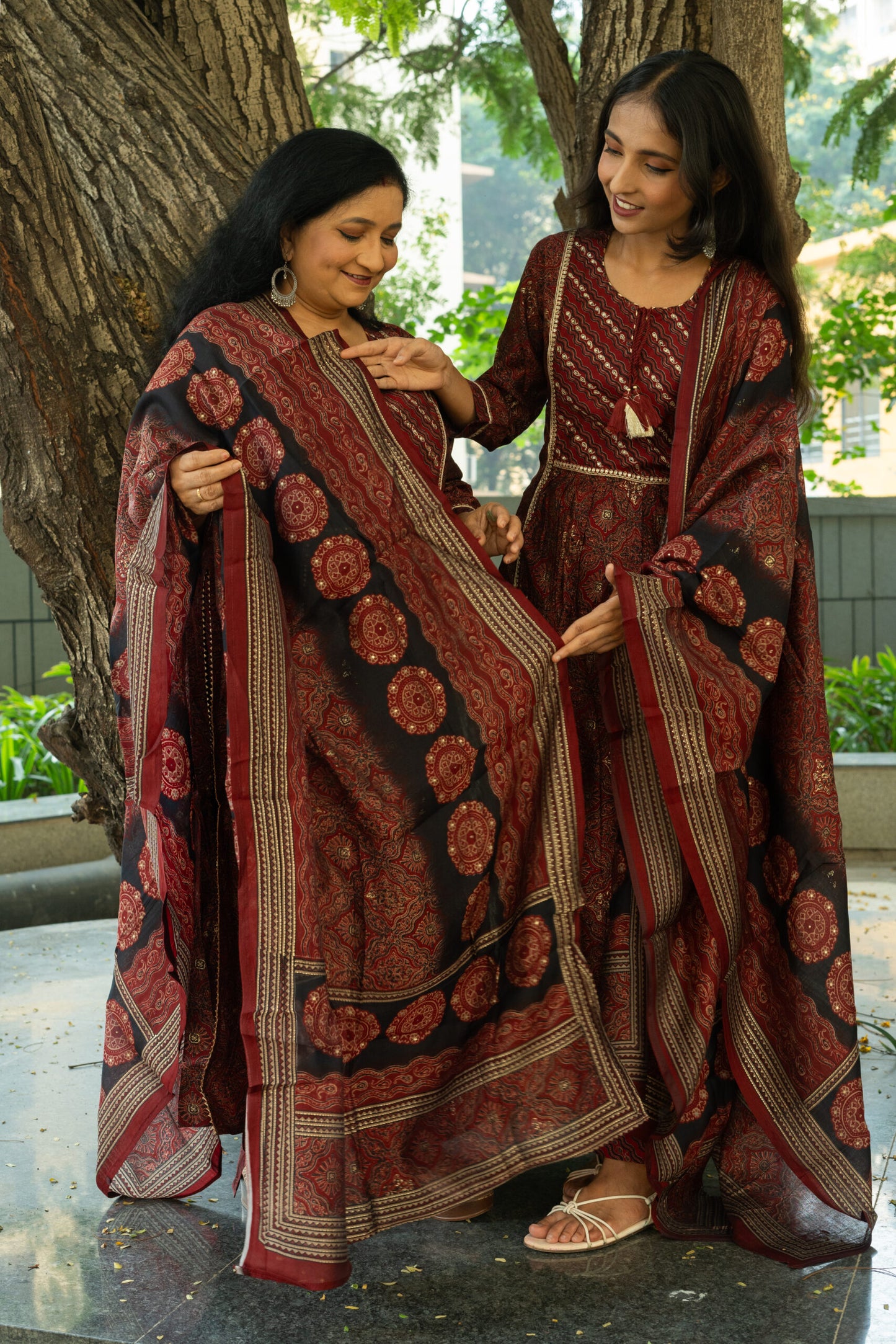 Rusty Regalia Printed Kurta Set With Dupatta