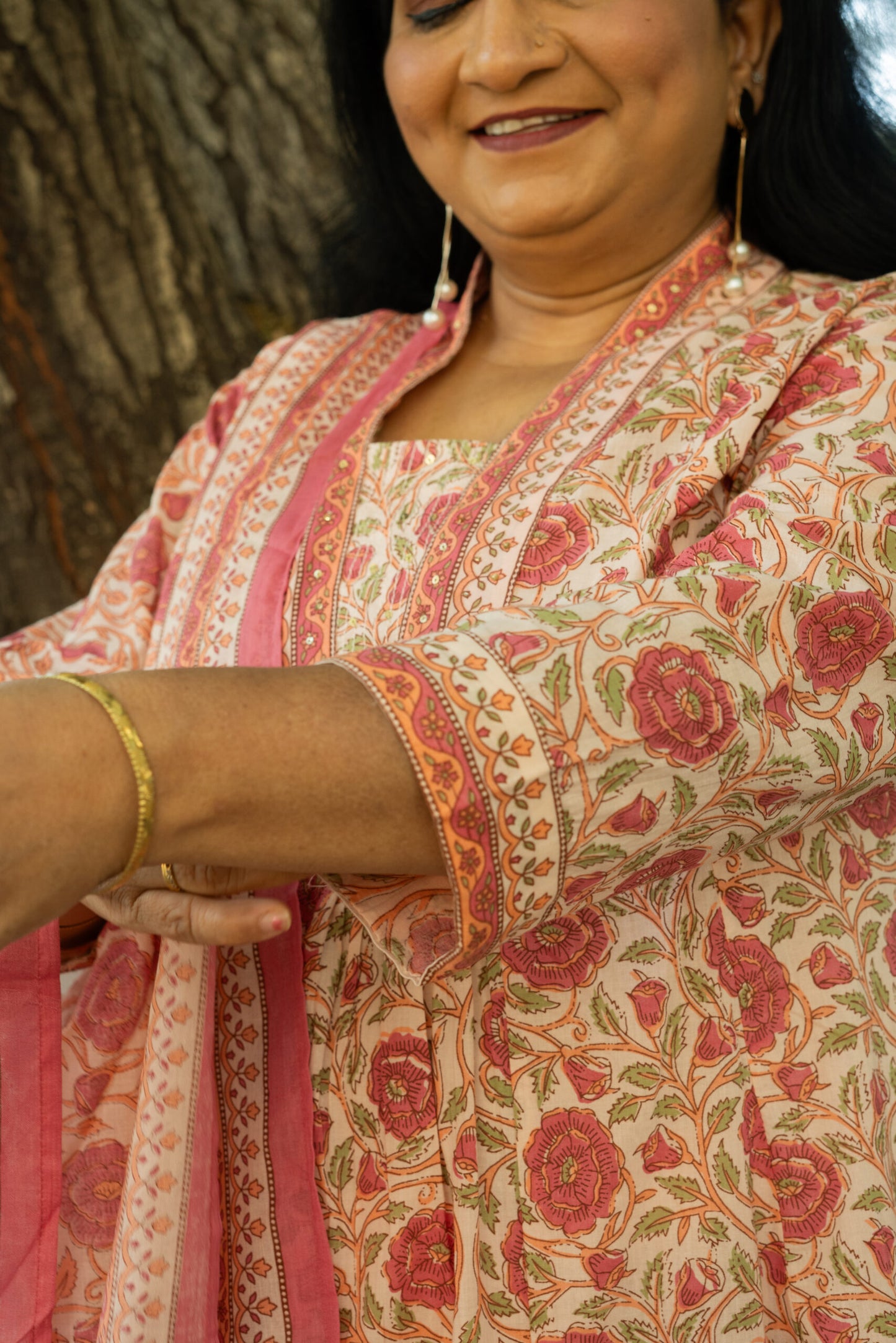 Blushing Bloom Printed Kurta Set With Dupatta